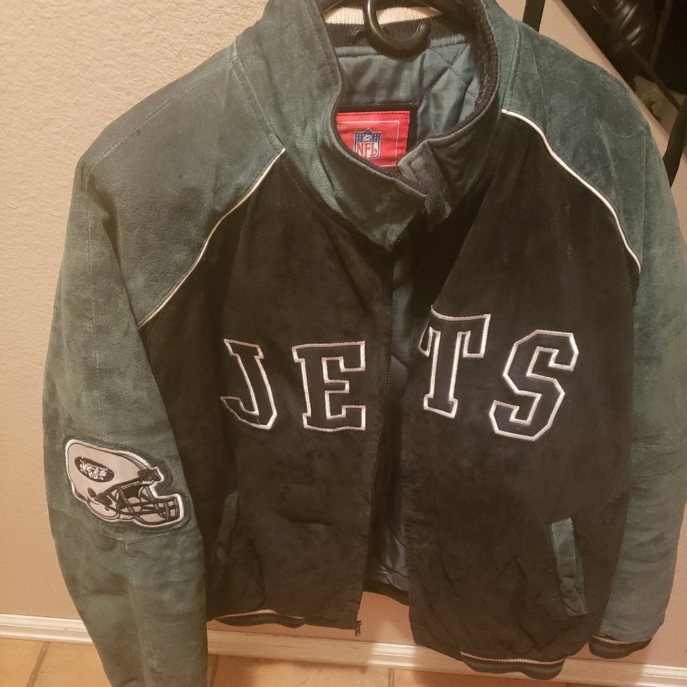 Mens NY JETS Suede JACKET,NFL Brand size XXL,  green and black ready to ship